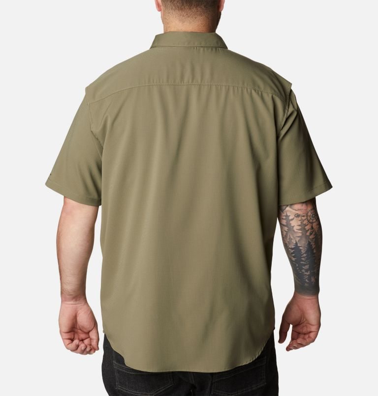 Men's Columbia Utilizer II Solid Short Sleeve Shirts Olive | Plus Size CA-MC04L
